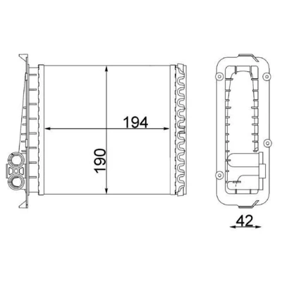 Abbildung von MAHLE ORIGINAL AH 106 000S Wärmetauscher VOLVO: V70 I, 850 Kombi, C70 I Cabrio