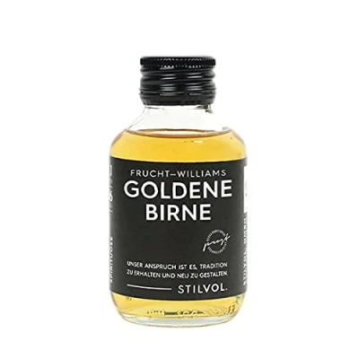 Abbildung von STILVOL. Frucht Williams Goldene Birne 100ml 36% Alkohol Premium Schnaps mit eingelegter