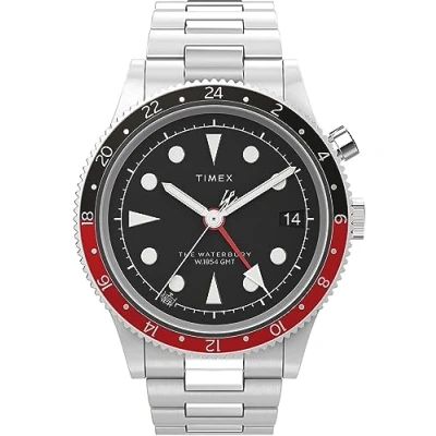 Abbildung von Timex Waterbury Herren Armbanduhr, 39 mm, Edelstahlarmband, schwarzes Zifferblatt, Edelstahlgehäuse TW2W22700
