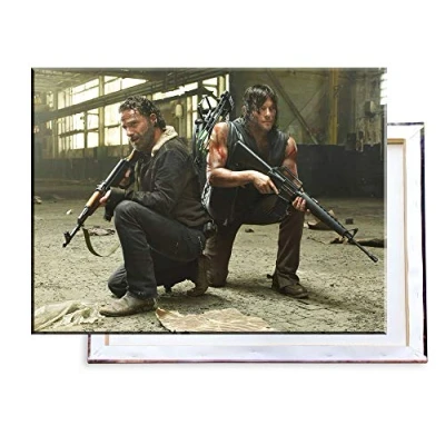 Abbildung von Unified Distribution The Walking Dead Rick Grimes &amp; Daryl Dixon 80x60 cm Bilder Kunstdrucke fertig auf Leinwand aufgespannt und in erstklassiger Druckqualität