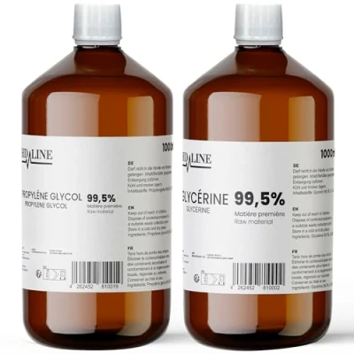 Abbildung von hd line 1000 ml Glycerin E422 + Propylenglykol E1520, Perfekt für DIY, Pharmaqualität Reinheit, Lebensmittelqualität, Raw Material VG PG, Rein, Vegan, Ph. Eur/USP
