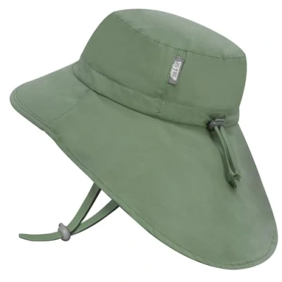 Abbildung von Jan &amp; Jul Baby Sonnenhut mit breiter Krempe, Nackenschutz und verstellbarem Riemen (S: 0 6 Monate, Juniper Green)