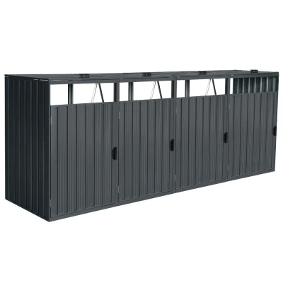Abbildung von HOME DELUXE Garten Geräteschrank Mülltonnenbox CUBO 240L Fassungsvermögen, BxT: 300x80 cm, (4 St), Erweiterung wählbar, Gartenbox, Mülltonnenverkleidung