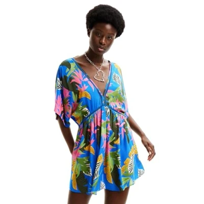 Abbildung von Desigual Tropical Strandaccessoire, Damen, Größe: XXL, Blue