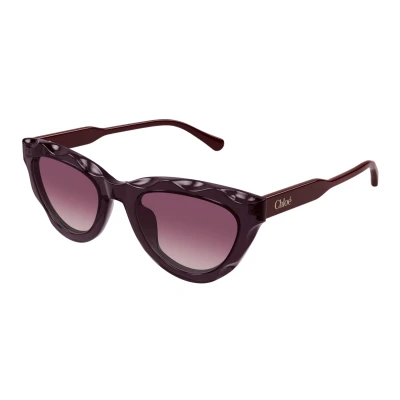 Abbildung von CHLOÉ Sonnenbrille, Damen, Größe: 52, Violet/burgundy/red