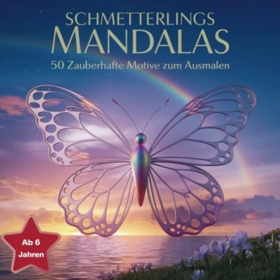 Abbildung von Schmetterlings Mandalas: 50 Zauberhafte Motive zum Ausmalen für Kinder ab 6 Jahren