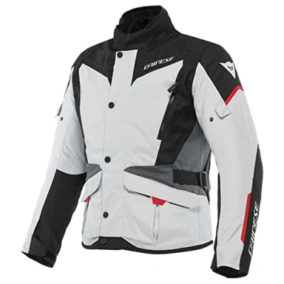 Abbildung von Dainese Tempest 3 D Dry, Herren Motorrad Tourenjacke, Wasserdichte Jacke, Herausnehmbares Thermofutter, Schulter Und Ellbogenprotektoren, Eisgrau/Schwarz/Lavarot, 44