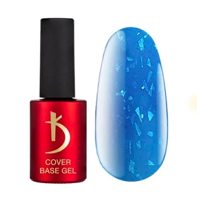 Abbildung von K Professional Base Coat Gel Cover Blue Neon Flakes Camouflage 7ml Unterlack UV Nagellack Nägel Blau Flocken Tarnfarbe Glitzern Confetti LED
