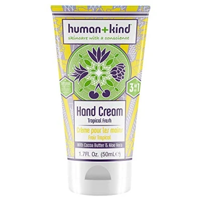 Abbildung von Human+Kind Moisturizing Hand Cream Tropical Fresh Hydrating with Avocado Oil and Shea Butter Intense, Fast Absorbing Moisturizer For Smooth Skin Dry, Cracked 50 ml