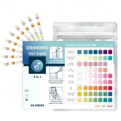 Abbildung von 100 Stück Aquarium Wassertest,9 in 1 Teststreifen,Nitrit Test für Ph, Härte, Chlor, Nitrit, Nitrat,Nitrat Ideal Aquarien und Fischbecken