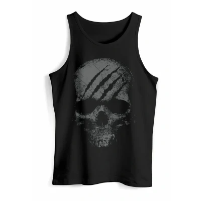 Abbildung von Neverless TANK Totenkopf Skull TOTENSCHÄDEL Skelett Aufdruck Muskel Streetstyle Top, Herren, Größe: XXL, Schwarz