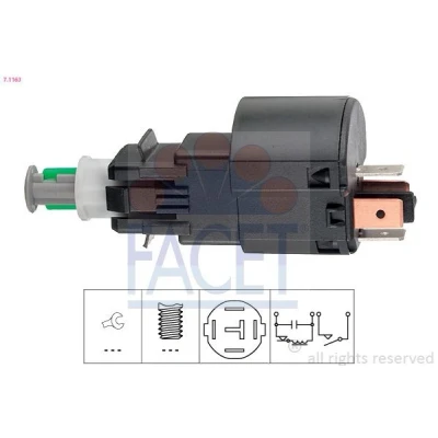 Abbildung von FACET 7.1163 Bremslichtschalter mechanisch Made in Italy OE Equivalent OPEL: Meriva A, Corsa C Schrägheck, Omega B Caravan
