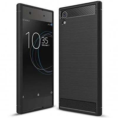 Abbildung von NALIA Handyhülle kompatibel mit Sony Xperia XA1, Ultra Slim Silikon Case Cover Dünne Hülle Crystal Phone Schutzhülle, Etui Handy Tasche Backcover Bumper, TPU Smartphone Gummihülle Schwarz