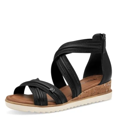 Abbildung von Tamaris Keilsandalette, Damen, Größe: 41, Black metallic Schuhe