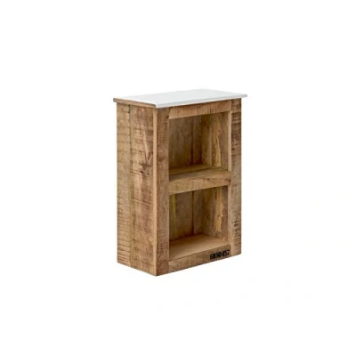 Abbildung von Woodkings® Bad Hängeschrank Pune Holz Natur weiß rustikal massiv Badmöbel Regal Badezimmer Badezimmerschrank Wandschrank Wandregal