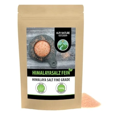 Abbildung von Rosa Kristallsalz fein (1kg), bekannt als Himalaya Salz aus den Khewra Salzminen in Punjab, Pakistan, naturreines Steinsalz
