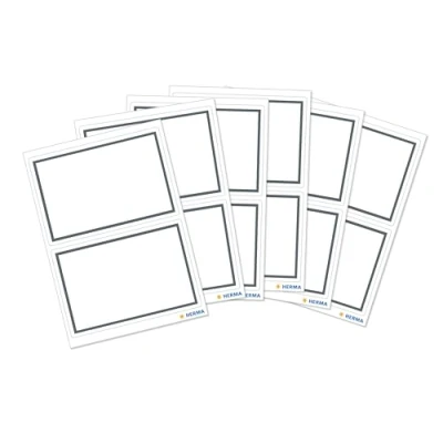 Abbildung von 10 x HERMA Buchetiketten 82x55mm grauer Rand VE=6 Blatt