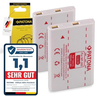 Abbildung von PATONA 2X Akku Ersatz für Konica Minolta NP 200, NP200 Batterie Kompatibel mit Dimage X, Xi, Xg, Xt, Xt Biz