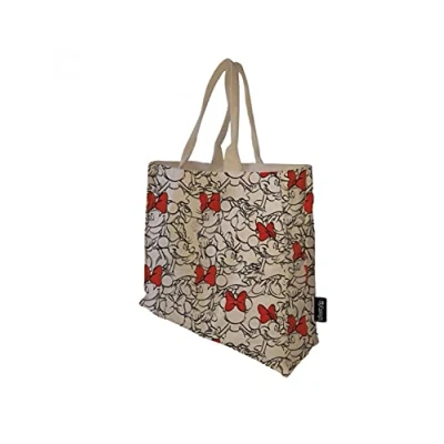 Abbildung von CERDÁ LIFE&#039;S LITTLE MOMENTS 2100003314, Bolsos de Tela Minnie con Licencia Oficial Disney para Mujer, Beige, 47cm (W) x 44cm (H) 14cm (D)