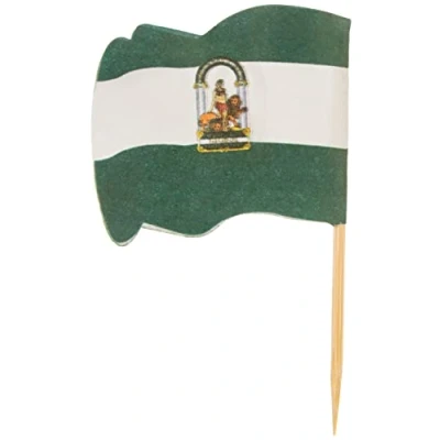 Abbildung von Garcia de Pou 144 Einheit Flagge Picks Andalucia in Box, Holz, sortiert, 4 x 2,5 6,5 cm