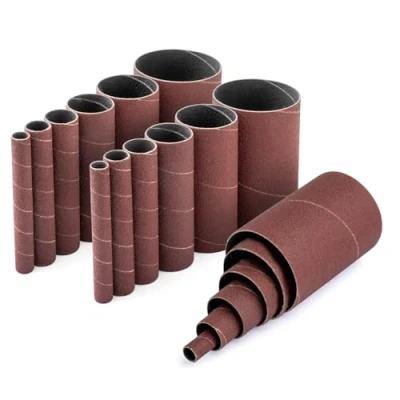 Abbildung von POWERTEC 11240 Schleifhülsen für Spindelschleifer in 6 Größen mit verschiedenen Körnungen 80, 120, 240 Aluminiumoxid Schleifpapier Sortiment Durchmesser 1/2, 3/4, 1, 1 2 &amp; 3 18 PK