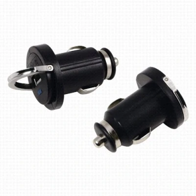 Abbildung von BIGtec Auto USB KFZ Mini Adapter Ladeadapter Autolader kompatibel iPad iPhone Handy MP3 Player, Smartphone, Digitalkamera 1,2V 12V / 24V DC mit Bügel und LED,Navi Navigationsgerät