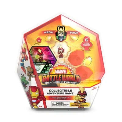 Abbildung von Marvel Battleworld: Series 2 Treachery at Twilight Mega Collectable Adventure Game Pack Captain (Enthält 5 Helden Sammelstücke + 1 exklusive 13 Kampfkarten) ideal für Kinder ab 6 Jahren