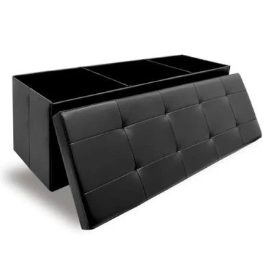 Abbildung von DuneDesign Sitzbank 110 cm mit Stauraum 120L PU Leder Truhe, Sitztruhe Deckel bis 250 kg
