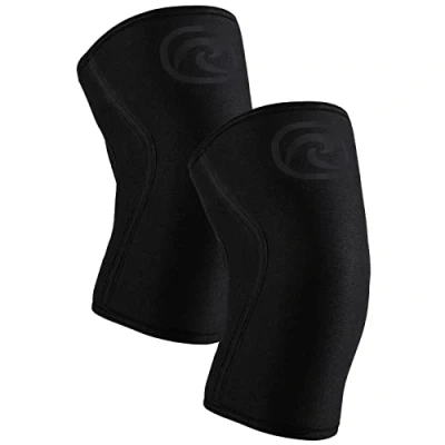 Abbildung von Rehband Power Max Kniebandage Kraftsport 7mm SBR/Neopren, wettkampfgeeignet, Knee Sleeves für Bodybuilding, Powerlifting, Crossfit &amp; schweres Gewichtheben, Farbe:Carbon/Schwarz 1 Paar, Größe:XXL