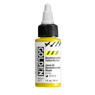 Abbildung von Golden Acrylic High Flow, 1 Ounce Bottle, Benzimidazolone Yellow Medium (8553 1)