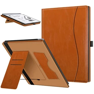 Abbildung von Fintie Schutzhülle mit Standfunktion für Remarkable 2 Digital Paper Tablet 26,2 cm (10,3 Zoll) (2020) Premium PU Leder Ständer Kartenfach und Stifthalter, Braun