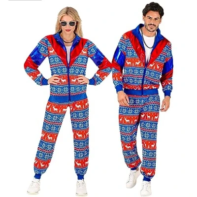Abbildung von W WIDMANN MILANO Party Fashion Kostüm Trainingsanzug mit Weihnachtsmotiv, Merry Christmas Party, Weihnachtskostüm, 80er Jahre Outfit