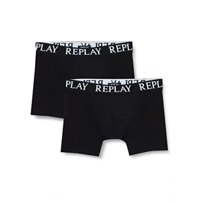 Abbildung von Replay Boxer Herren Shorts, 2er Pack Trunks, Cotton