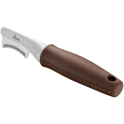 Abbildung von Hunter Tierbedarf Fellkamm Trimmmesser Spa sichelförmig braun/grau für Hunde