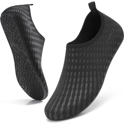 Abbildung von Sixspace Badeschuhe Damen Herren Wasserschuhe Schnell Trocknend Schwimmschuhe Strandschuhe Aquaschuhe Surfschuhe Leicht Neoprenschuhe (Schwarz,47 EU)