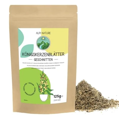 Abbildung von Königskerze Blätter 125g von Alpi Nature, Mullein, Pflanze getrocknet und geschnitten, Tee lose, Königskerzenblätter zur Zubereitung Kräutertee