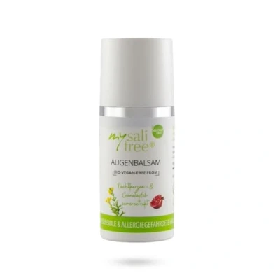 Abbildung von mysalifree BIO AUGENBALSAM, Intensiv Anti Falten Augencreme für sensible Haut mit Granatapfel &amp; Nachtkerze, 15ml, weltweit einzigartig, 100% zertifizierte Biokosmetik, + VEGAN FREE FROM