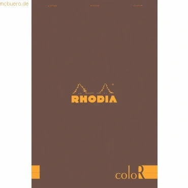 Abbildung von Rhodia 18963C Notizblock elfenbein, liniert, 90 g, DIN A4 210 x 297 mm, 70 Blatt, mikroperforiert, schokoladenbraun