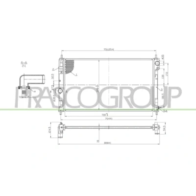 Abbildung von PRASCO JE030R001 Kühler, Motorkühlung Aluminium 700 398 16 Kühlrippen gelötet JEEP: Compass, Patriot
