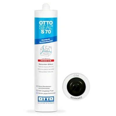 Abbildung von OttoSeal 1025690 S70, dass Premium Naturstein Silicon, 310ml Farbe: C04 SCHWARZ