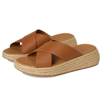 Abbildung von Fitflop Damen F Mode Espadrille Leather Flatform Cross Slides Schiebe Sandalen, Deep Tan, 38 EU