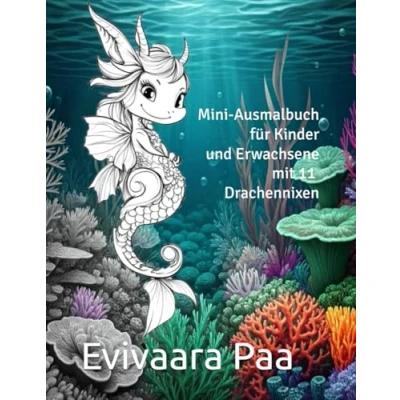 Abbildung von Mini Ausmalbuch für Kinder und Erwachsene mit 11 Drachennixen: Malbuch zum Abschalten, Relaxen Entspannen kleine Künstler