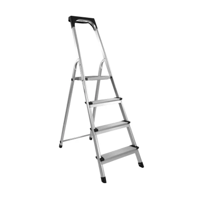 Abbildung von Lemodo Stehleiter Aluminium Trittleiter mit 4 Stufen, klappbar