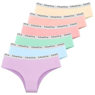 Abbildung von Libella Slips Damen Baumwolle,6er Pack Hipster Panties Unterwäsche Bequeme Unterhosen 3411 UN7 S