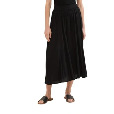 Abbildung von TOM Tailor Crinkle MIDI Alinienrock, Damen, Größe: 34, Deep black