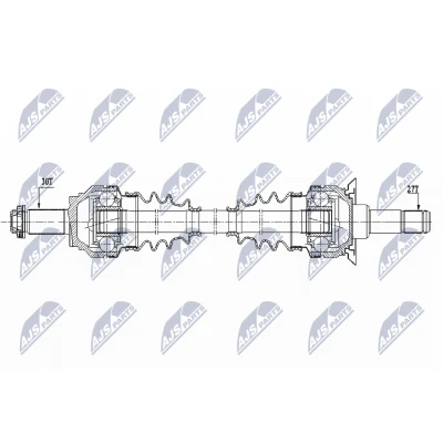 Abbildung von NTY NPW BM 153 Antriebswelle Hinterachse rechts 819 BMW: 5 Limousine, Touring