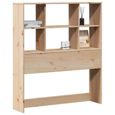 Abbildung von vidaXL Kopfteil, Bettkopfteil mit Stauraum, Freistehend Betthaupt für Holzbett Einzelbett, Holzkopfteil Bettzubehör Schlafzimmer, 100cm Massivholz Kiefer