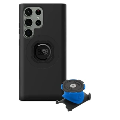 Abbildung von Quad Lock Vorbau/Lenker Handyhalterung Fahrrad Kit mit Samsung Galaxy S23 Ultra MAG Hülle