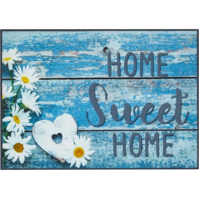 Abbildung von andiamo Fußmatte Modern Schmutzfangmatte mit rutschhemmender Rückseite außen für den Hauseingang Fußabtreter Türmatte 40 x 60 cm Home Sweet Blumen