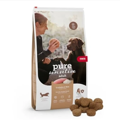 Abbildung von MERA pure sensitive Truthahn &amp; Reis, Hundefutter trocken für sensible Hunde, Trockenfutter aus und Futter ausgewachsene ohne Weizen Zucker (4 kg)